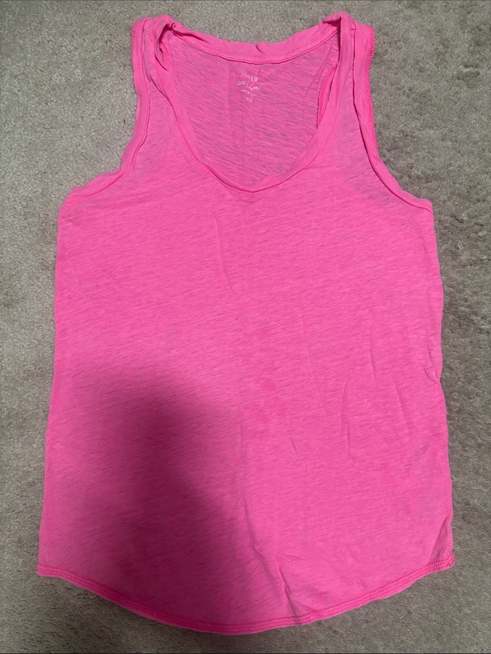 J. Crew Linen Hot Pink Scoop Neck Tank